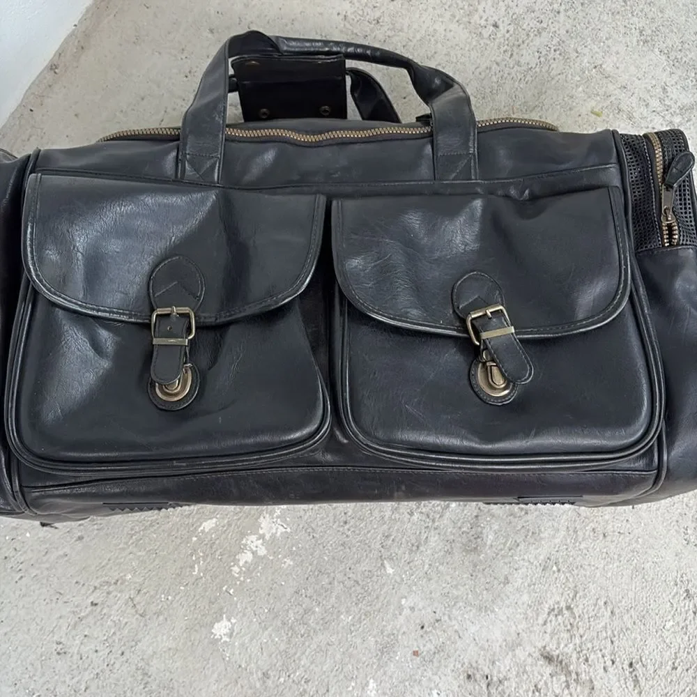 Vintage Lamborghini leather travel bag